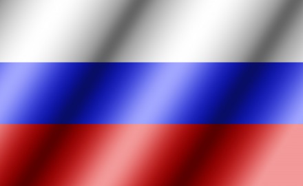 Russia flag, three dimensional render, satin texture