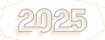 simple 2025 new year festive wallpaper in line art vector