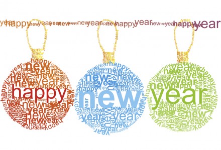 Happy New Year - typographic illustration