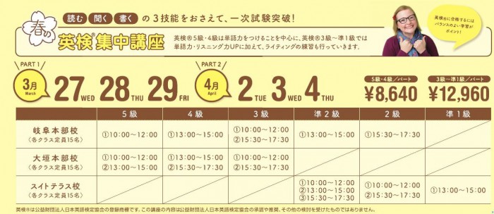 2019春休み英検集中講座